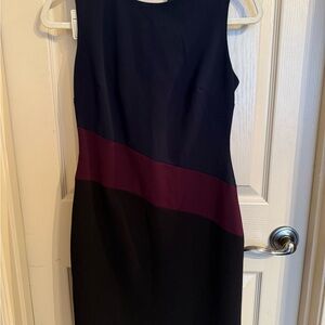 Tommy Hilfiger Navy and Burgundy Midi Dress